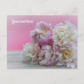 Strauß rosa Pfingstrosen Postkarte (Vorderseite)
