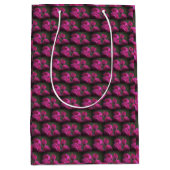 Strauß rosa Rosen Mittlere Geschenktüte (Vorderseite)