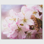 Strauß rosa Sakura gegen den rosa Hintergrund Geschenkpapier (Flach)