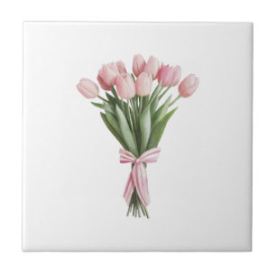 Strauß rosa Tulpen Fliese