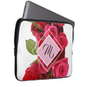 Strauß rote und rosa Rosen Monogramm-Tablett-Hülle Laptopschutzhülle (Vorne Rechts)