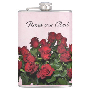 Strauß roter Rosen Flachmann