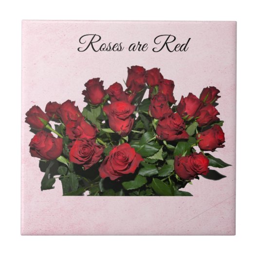 Strauß roter Rosen Fliese (Vorderseite)