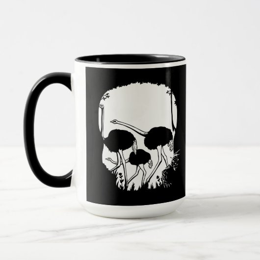 Strauß-Schädel-Illusion Tasse (Links)