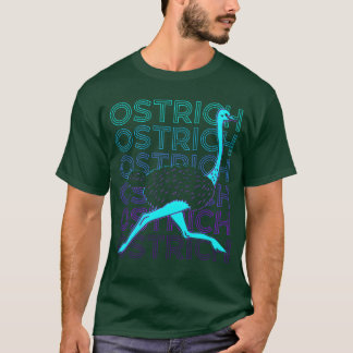 Strauß Tier Retro Freund T-Shirt