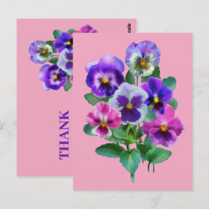Strauß Veilchen Stiefmütterchen Blumen DANKE Postkarte
