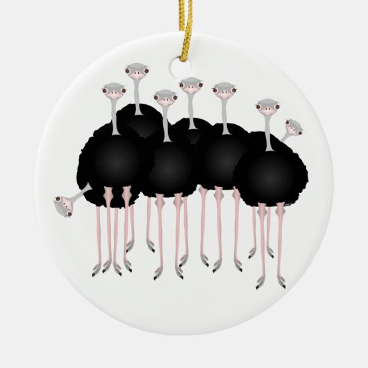 Strauß-Verzierung Keramikornament (Vorne)