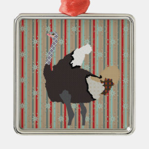 Strauß-Verzierung Silbernes Ornament