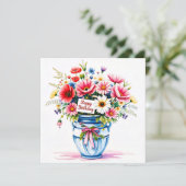 Strauß Wildblumen. Geburtstag Feiertagskarte (Stehend Vorderseite)