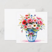 Strauß Wildblumen. Geburtstag Feiertagskarte (Vorne/Hinten)