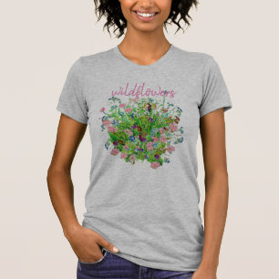 Strauß Wildblumen Graues Shirt 