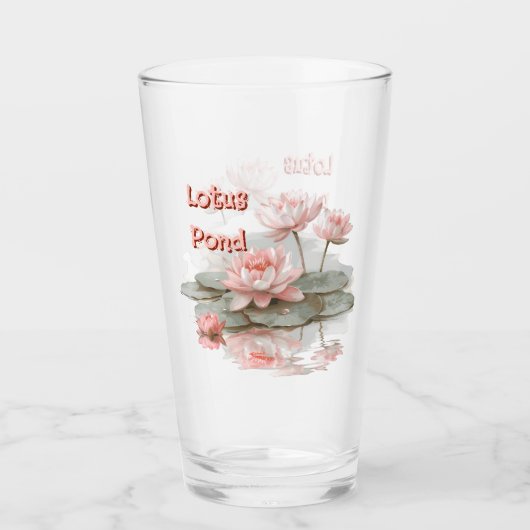 Sträußchen-Lotus-Teich Glas (Vorderseite)