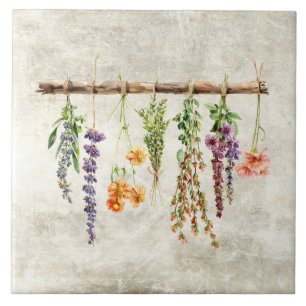Sträuße aus getrockneten rustikalen Blumen Vintage Fliese