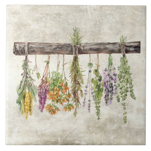 Sträuße aus getrockneten rustikalen Wildblumen  Fliese (Vorderseite)