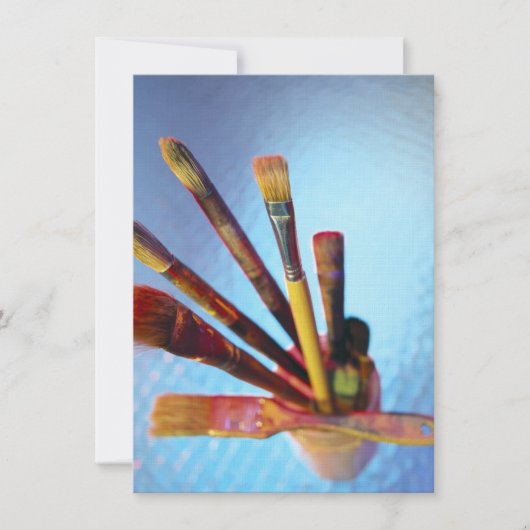 Strauße gebrauchte Pinsel Einladung (Vorderseite)