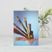 Strauße gebrauchte Pinsel Einladung (Stehend Vorderseite)