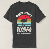 Strauße machen mich glücklich, ein Sunset Retro fü T-Shirt (Design vorne)
