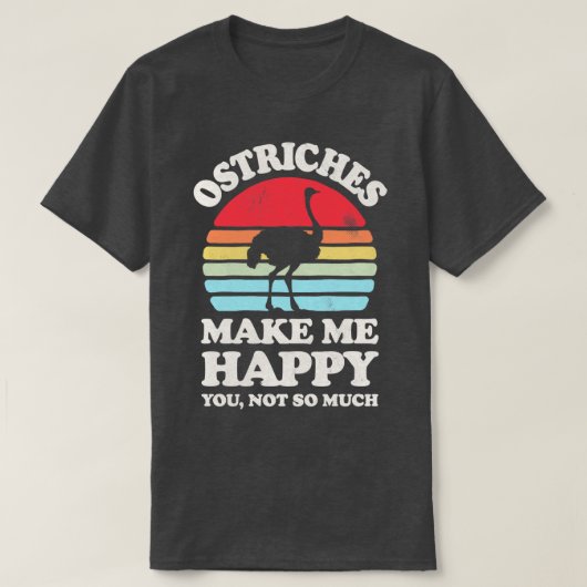 Strauße machen mich glücklich, ein Sunset Retro fü T-Shirt (Design vorne)