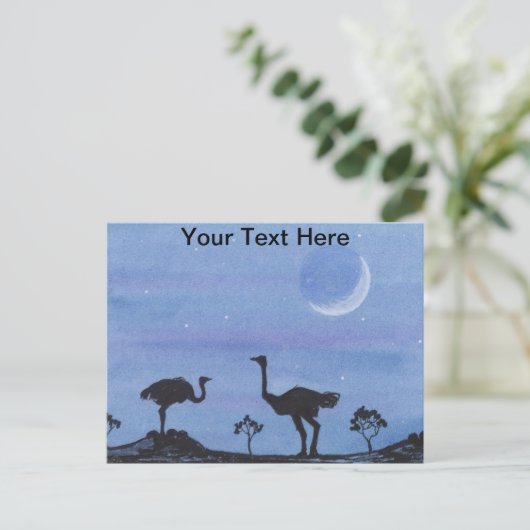 Strauße Postkarte (Stehend Vorderseite)