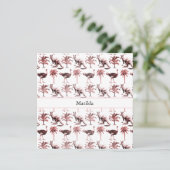 Strauße und Kängurus, kundenspezifisch Einladung (Stehend Vorderseite)