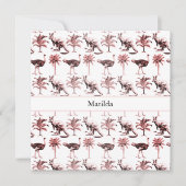 Strauße und Kängurus, kundenspezifisch Einladung (Vorderseite)