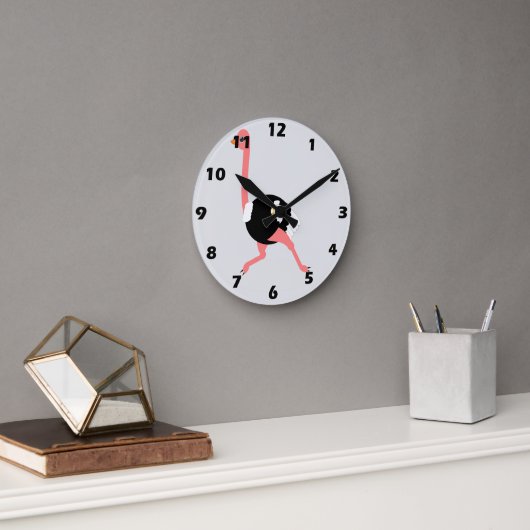 Straußendesign Runde Wanduhr (Büro)