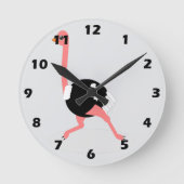 Straußendesign Runde Wanduhr (Vorderseite)