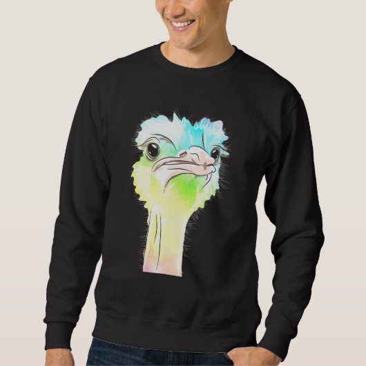 Straußenfarbige Strauße Sweatshirt (Vorderseite)