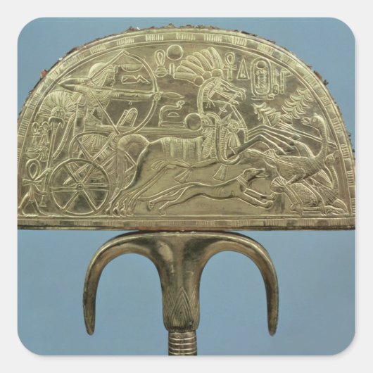 Straußenfederfan aus dem Grab of Quadratischer Aufkleber (Vorderseite)