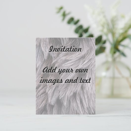 Straußenfedern Einladung (Stehend Vorderseite)