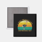 Straußenfilet-Tierangebot mit Vintager Form Magnet (Vorderseite/Rückseite)