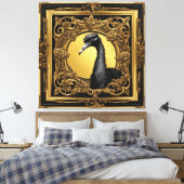 Straußengoldzierrahmen Leinwanddruck (Insitu (Schlafzimmer))