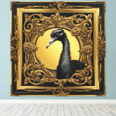 Straußengoldzierrahmen Leinwanddruck (Insitu (Holzboden))