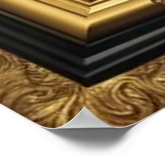 Straußengoldzierrahmen Poster (Ecke)