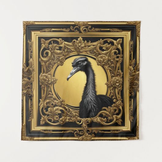 Straußengoldzierrahmen Wandteppich (Vorderseite)