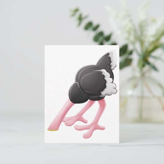 Straußenkopffigur Postkarte (Stehend Vorderseite)