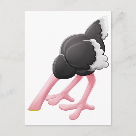 Straußenkopffigur Postkarte (Vorderseite)