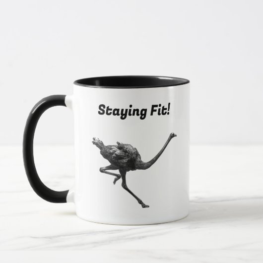 Straußenmatte Sketch, Coole Vogelkunst Tasse (Links)