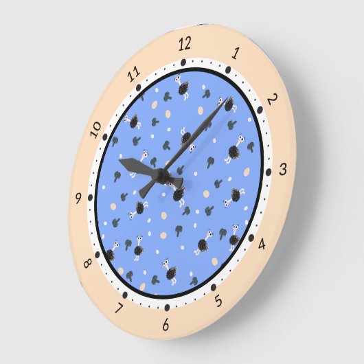 Straußenmustuhr Große Wanduhr (Winkel)