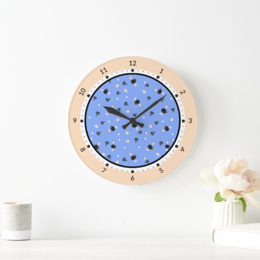 Straußenmustuhr Große Wanduhr (Zuhause)