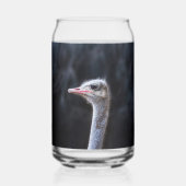 Straußenportrait Dosenglas (Rückseite)