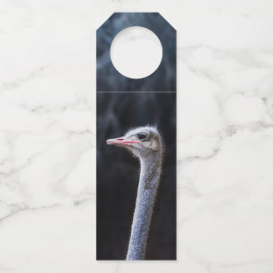 Straußenportrait Flaschenanhänger