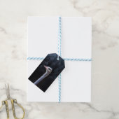 Straußenportrait Geschenkanhänger (Mit Garn)