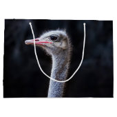 Straußenportrait Große Geschenktüte (Rückseite)