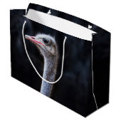 Straußenportrait Große Geschenktüte (Rückseite Schrägansicht)