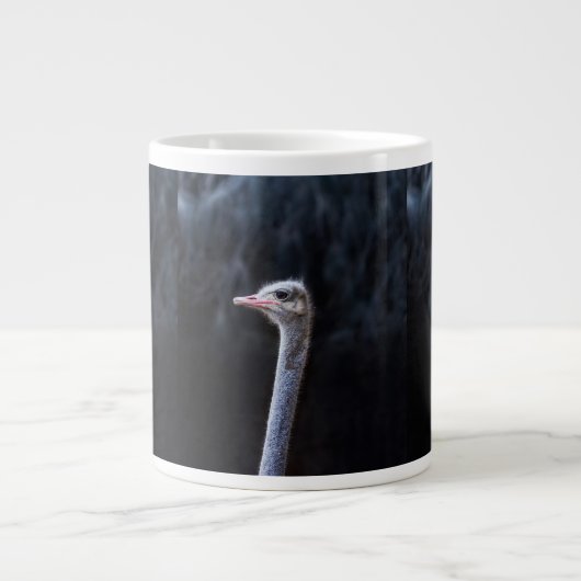 Straußenportrait Jumbo-Tasse (Vorderseite)