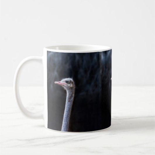 Straußenportrait Kaffeetasse (Links)
