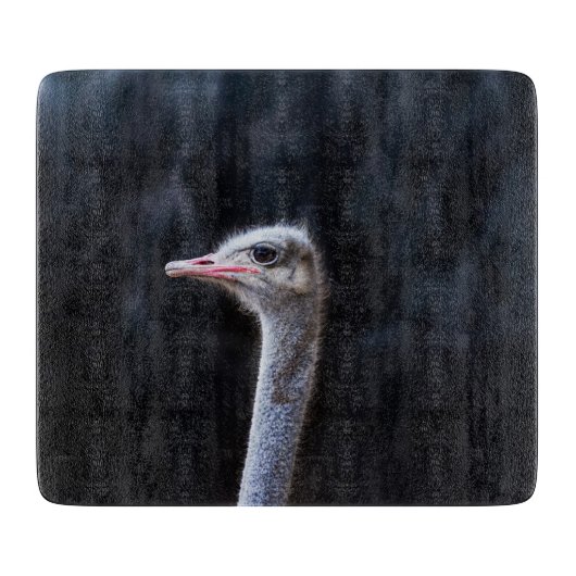 Straußenportrait Schneidebrett (Vorderseite)