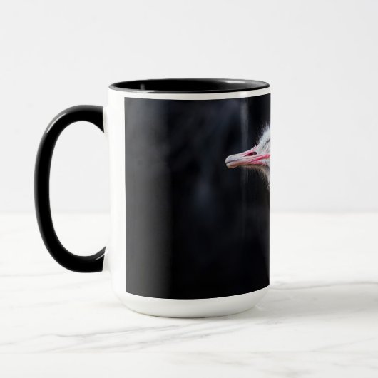 Straußenportrait Tasse (Links)
