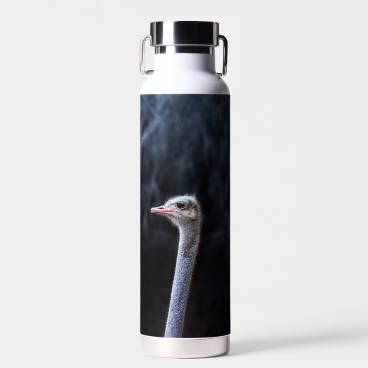 Straußenportrait Trinkflasche (Vorne)